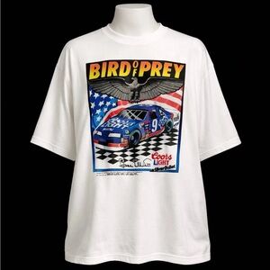 Vintage 90s Bill Elliott Coors Light Bird of Prey NASCAR T-Shirt XXL USA Made